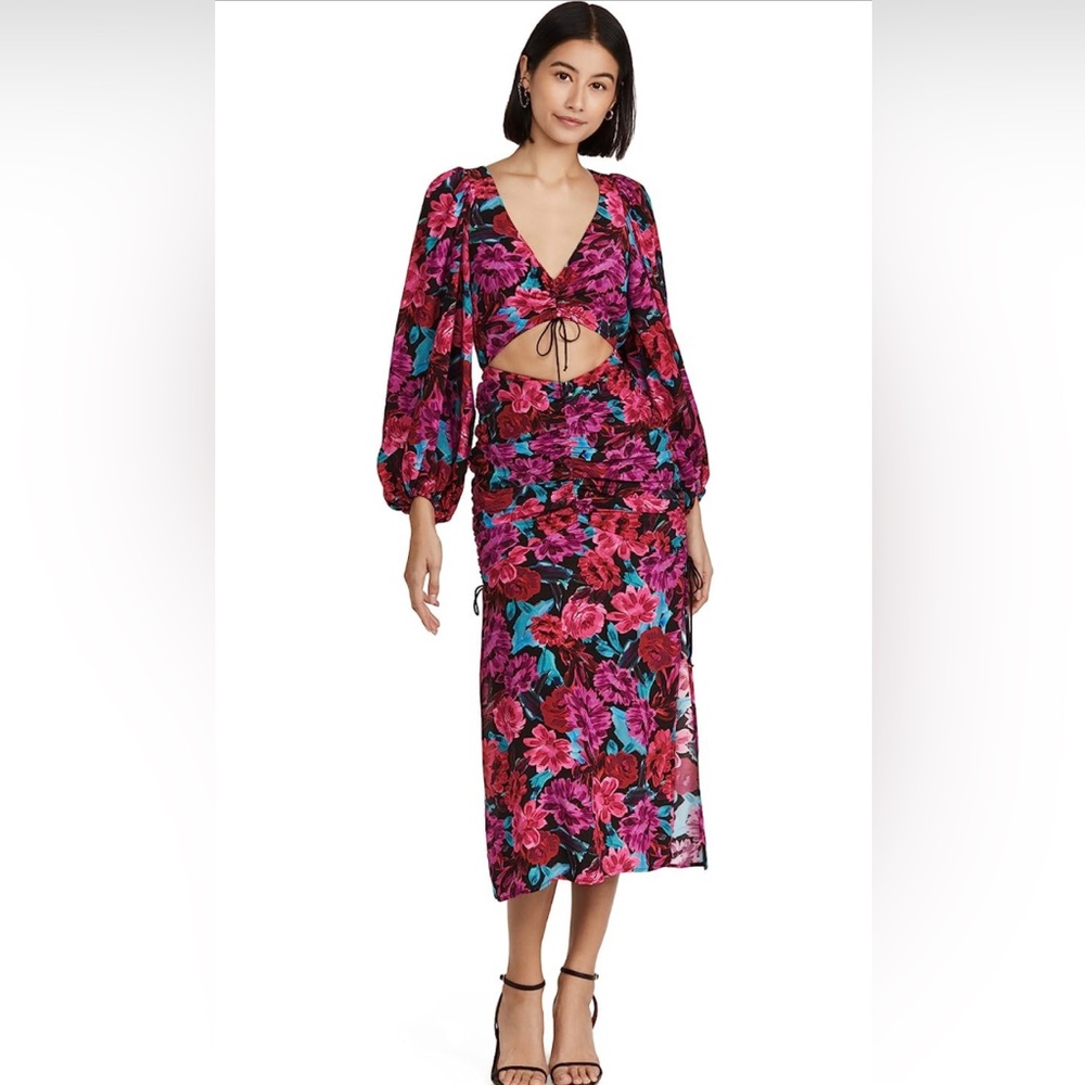 For Love & Lemons Women's Scarlett Midi Dress Floral